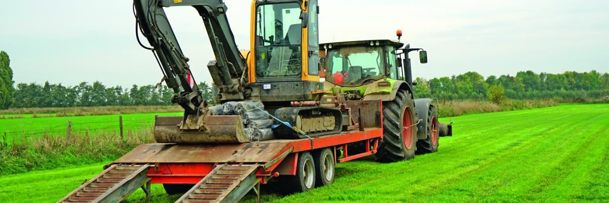 graafmachine op dieplader